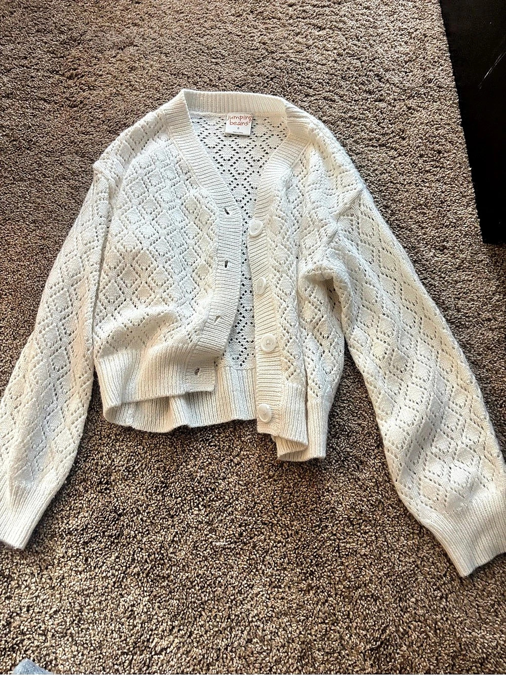 Jumping Beans Girls Geometric Knit Cardigan Size 8
